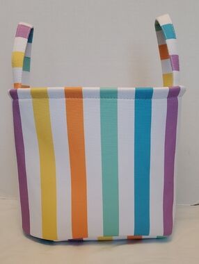Striped Multi-Color Canvas Tote